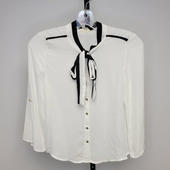 CHOCOLATE USA Tie Neck  Top - Picture 1 of 5